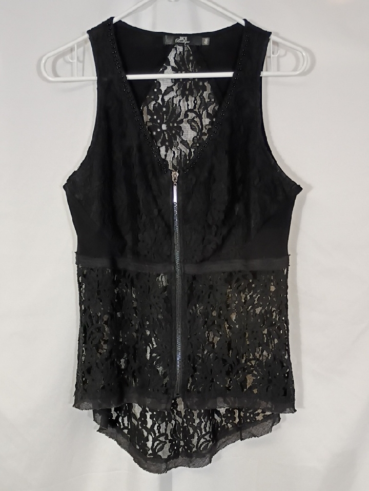 Euc Bke Boutique For Black Lace Sleeveless Top Size Small Gorpcore Summer